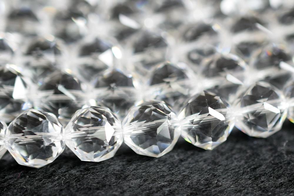15.5" 10mm Clear glass star cutting round beads, cheap beads, crystal glass star faceted beads