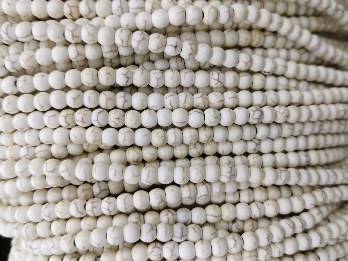 15" 4mm white Magnesite round jewelry Beads