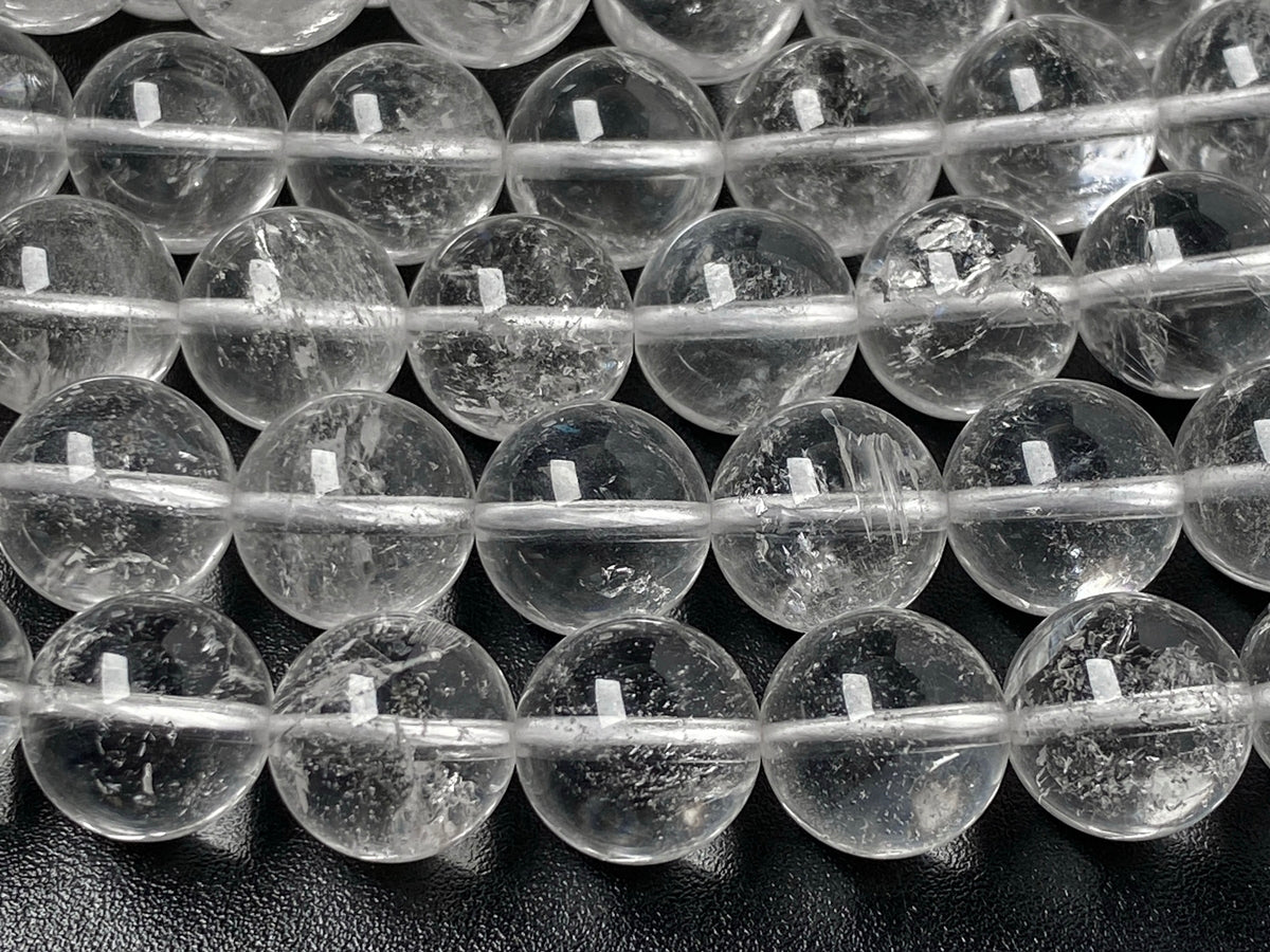 15.5" 10mm Natural rock quartz round beads, healing crystal