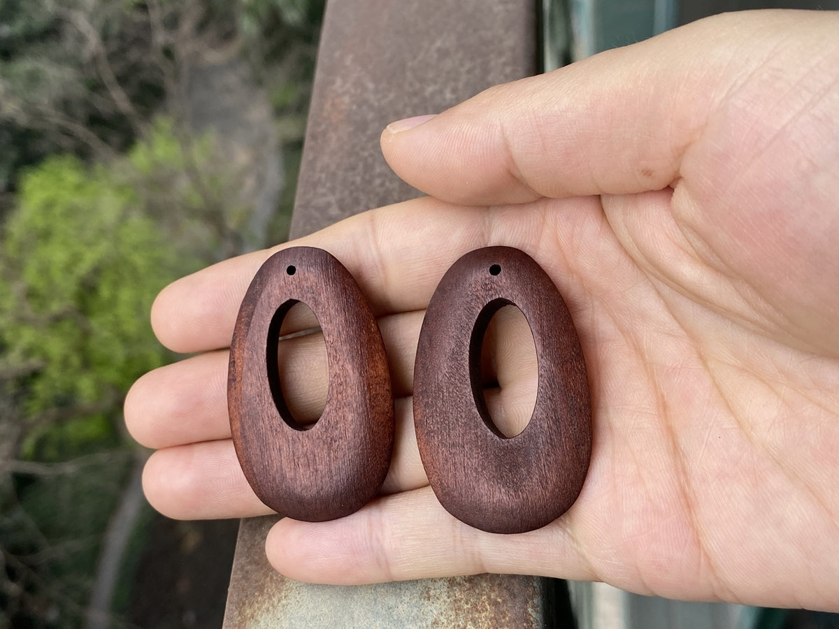 10PCS 32x50mm Dark brown Wooden teardrop pendant, earrings charms