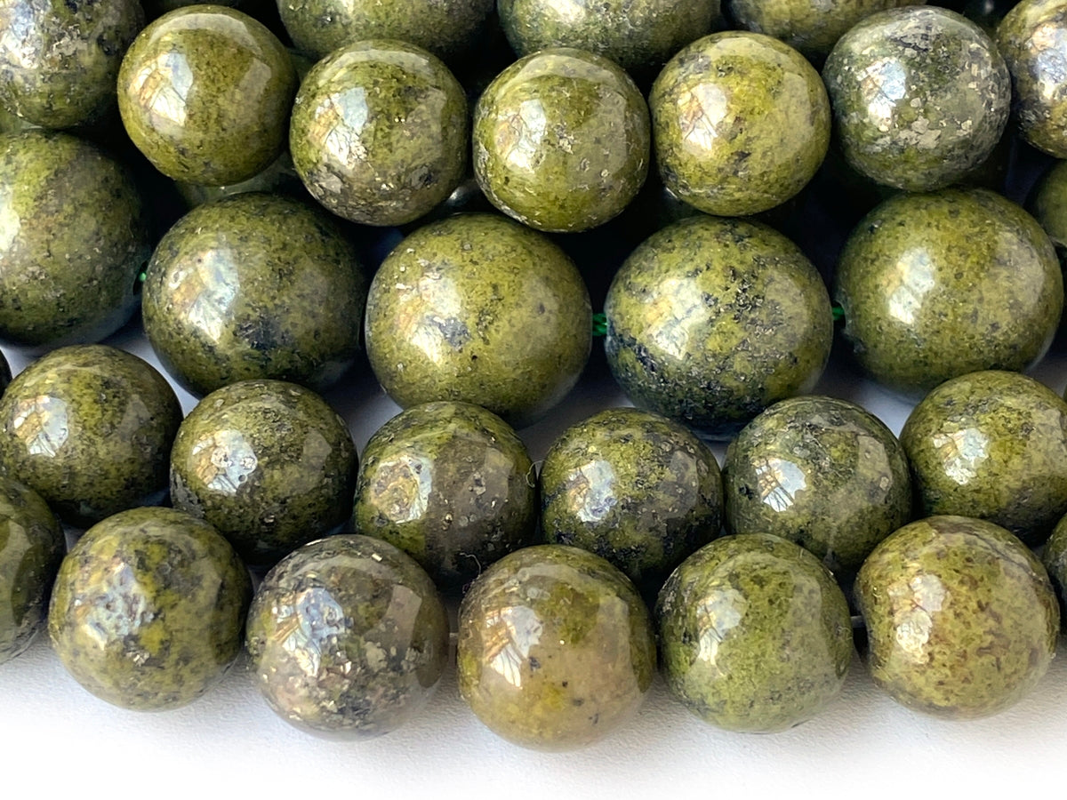 15.5" Green Chalcopyrite 6mm/8mm/10mm/12mm round beads,green color stone beads