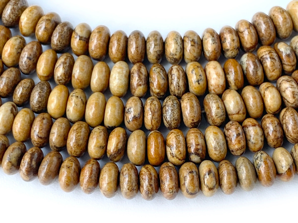 2x4mm Natural picture jasper stone rondelle beads, roundel beads