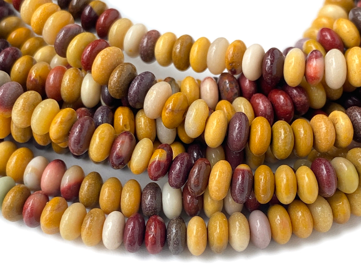 15.5" 2x4mm Natural mookaite stone rondelle beads, roundel beads