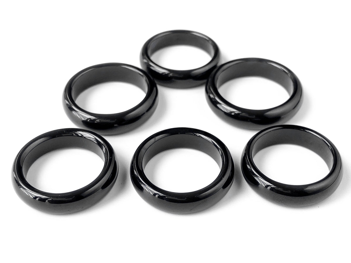 1PC 22~25mm Black onyx/Agate round rings, charm pendant