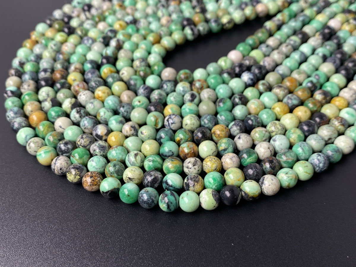 15.5" 6mm/8mm Natural/genuine green turquoise round jewelry stone beads