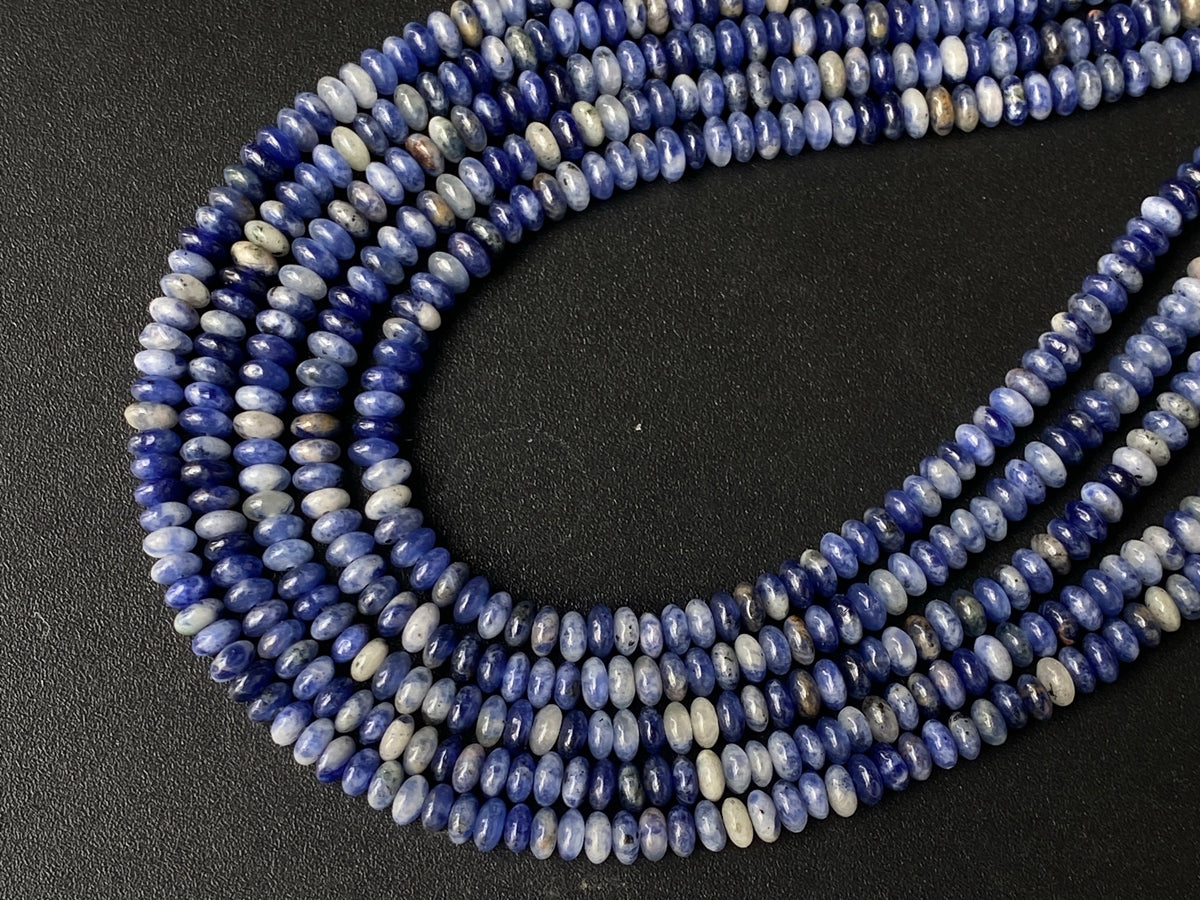 15.5" 2x4mm Natural sodalite stone rondelle beads, roundel beads