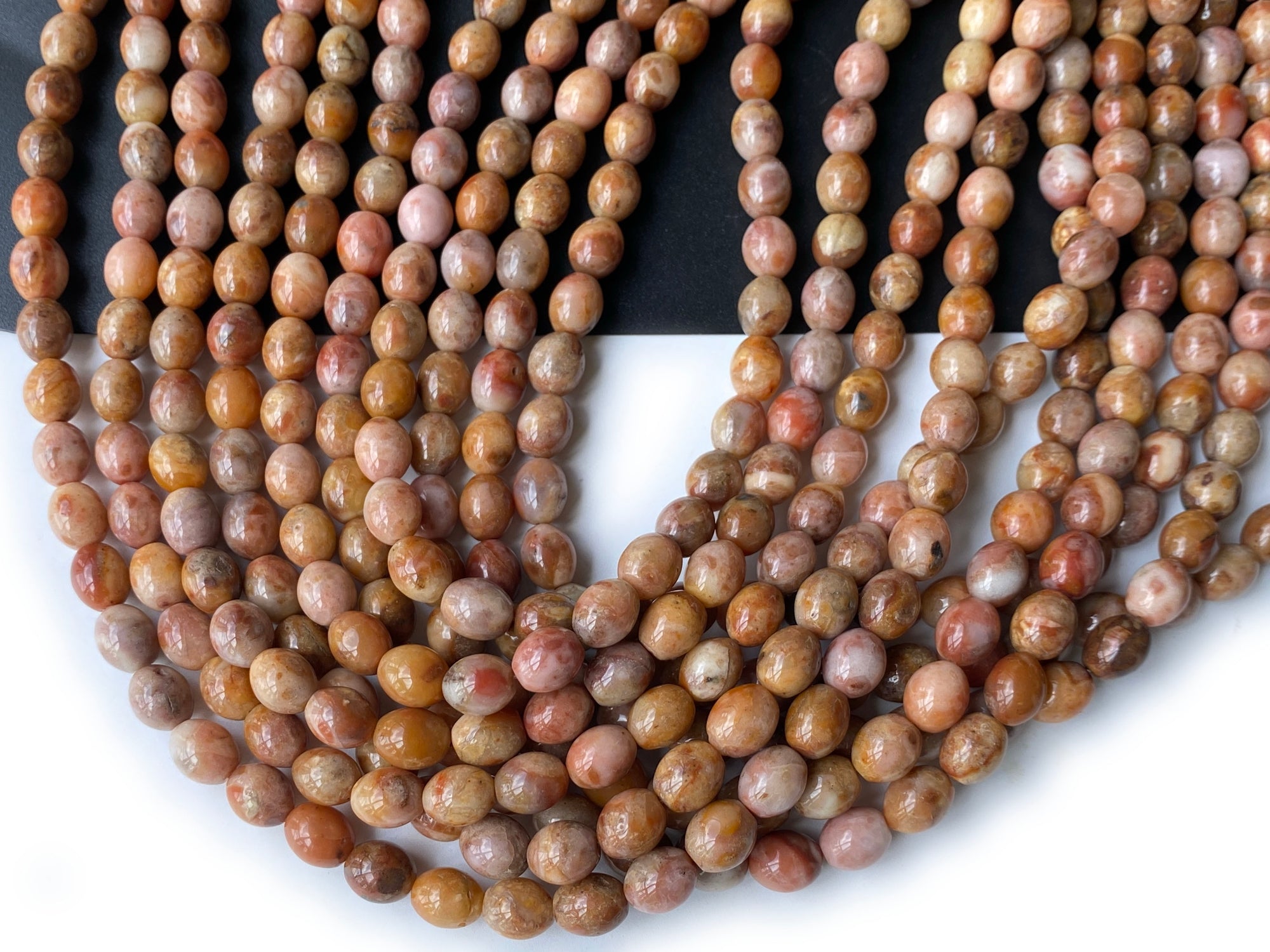 15.5" natural 8x10mm yellow morocco Agate olive beads Gemstone