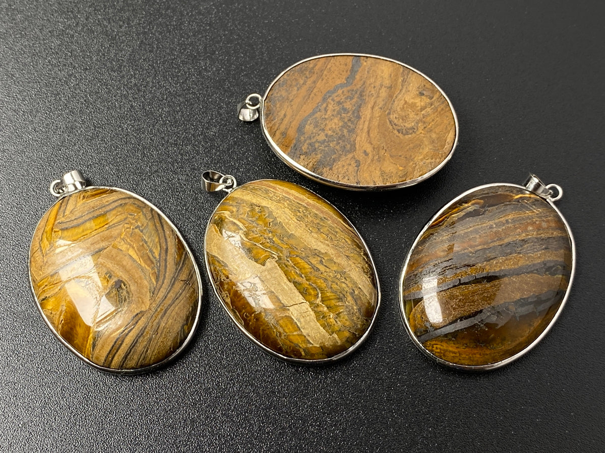 30x40mm natural Iron tiger eye stone oval pendant