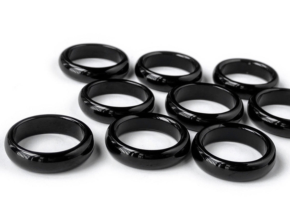 1PC 22~25mm Black onyx/Agate round rings, charm pendant
