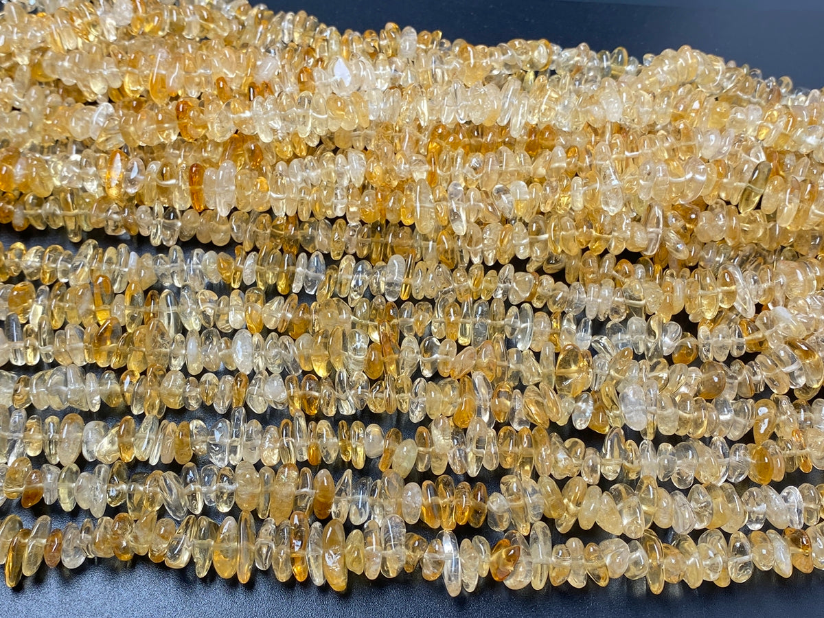 15.5" 10~15mm Natural Citrine tumbled chips beads strand, big