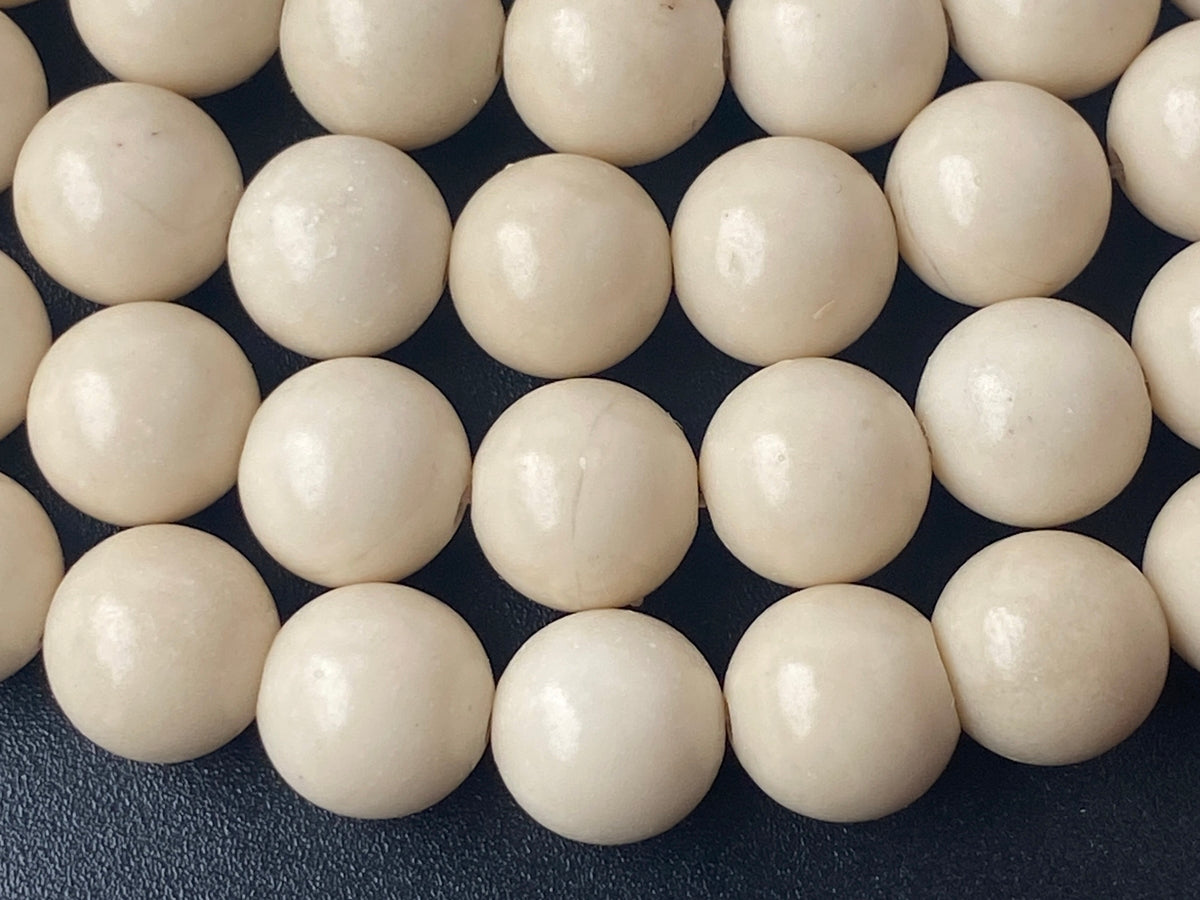 15.5" 6mm/8mm/10mm/12mm Natural beige fossil stone round beads