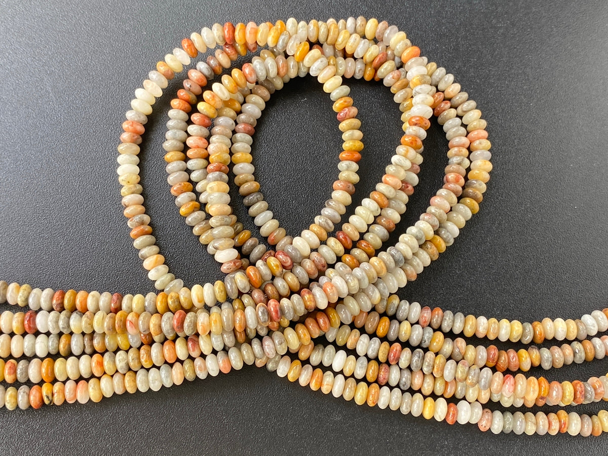 15.5" 2x4mm Natural crazy agate rondelle beads, roundel beads