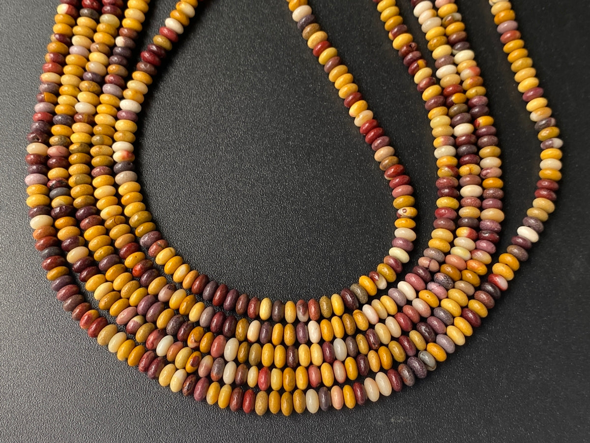 15.5" 2x4mm Natural mookaite stone rondelle beads, roundel beads