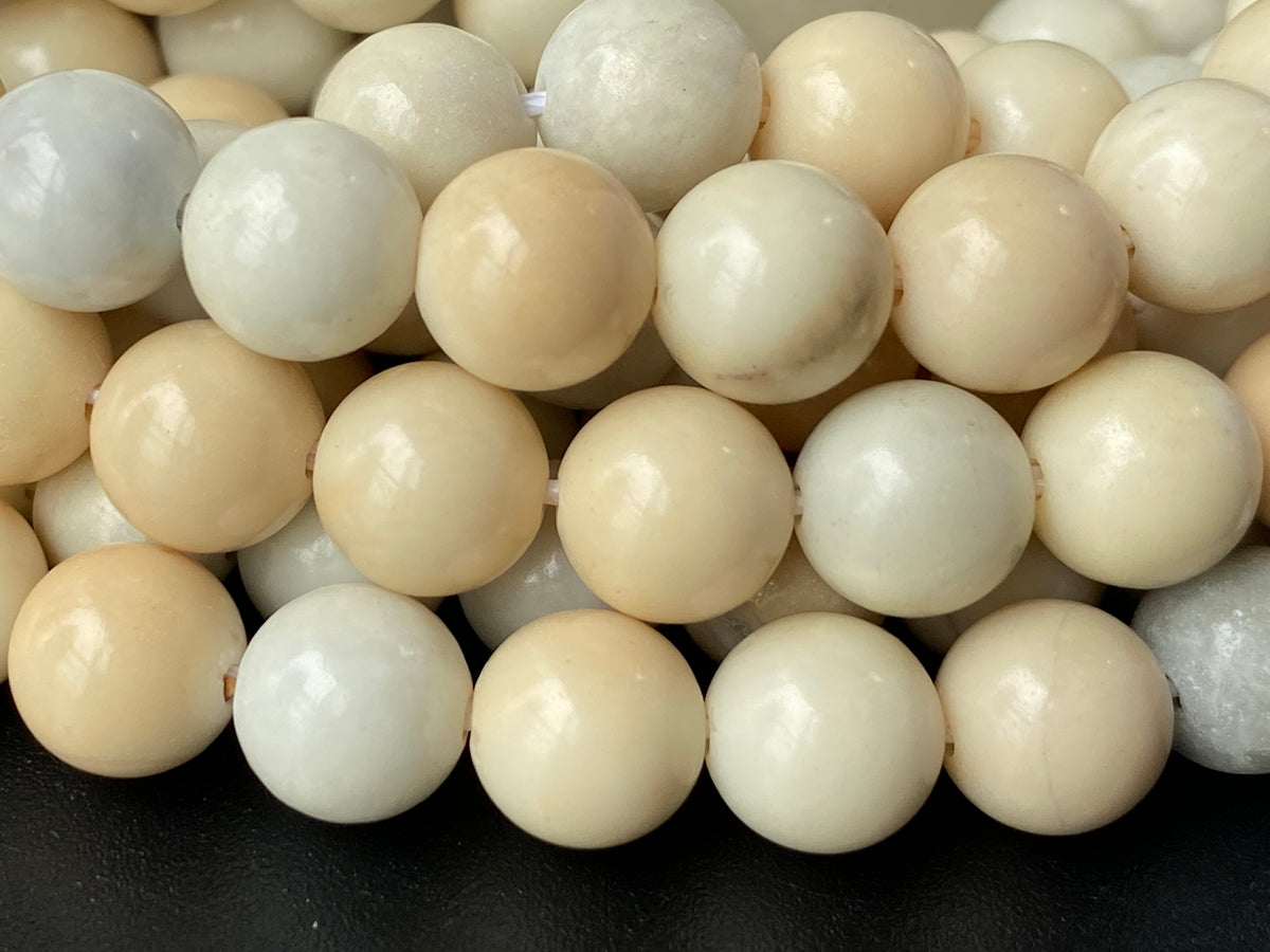 15.5" 8mm Natural Cream beige color Ivory jasper round beads