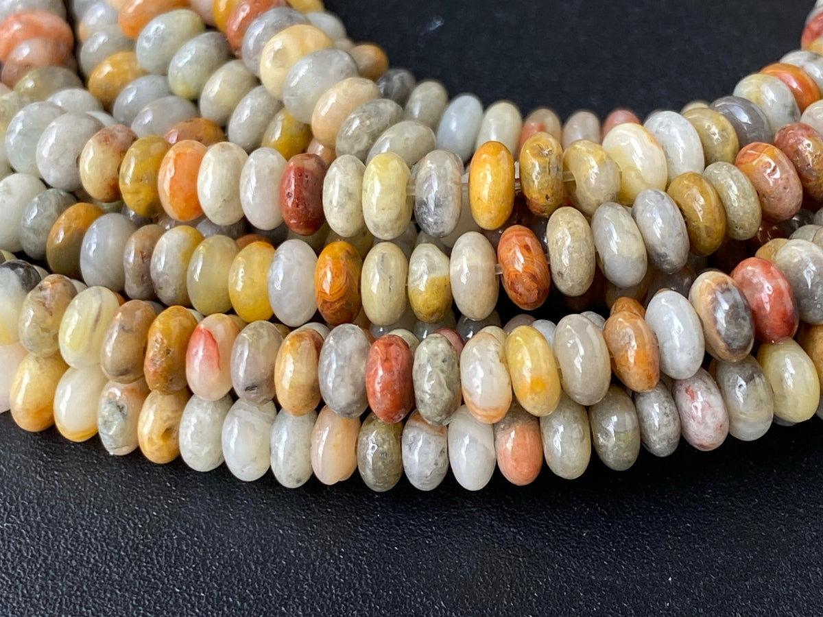 15.5" 2x4mm Natural crazy agate rondelle beads, roundel beads