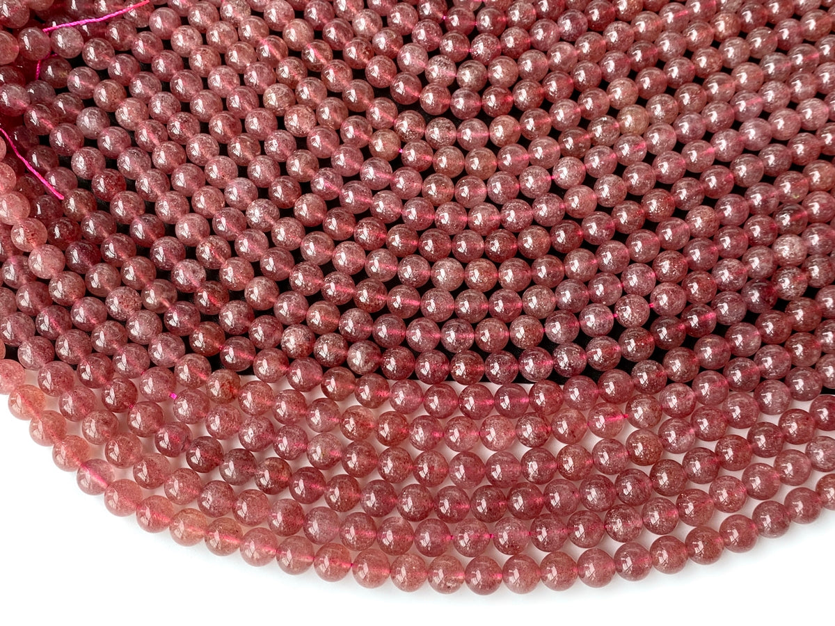 15" 6mm/8mm natural red Strawberry round beads, gemstone