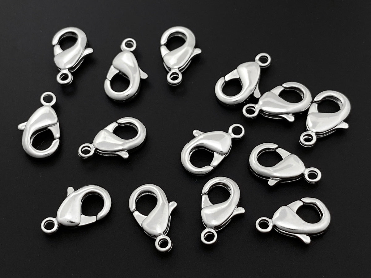 20PCS 12x6mm Silver color Brass metal jewelry lobster claw clasps