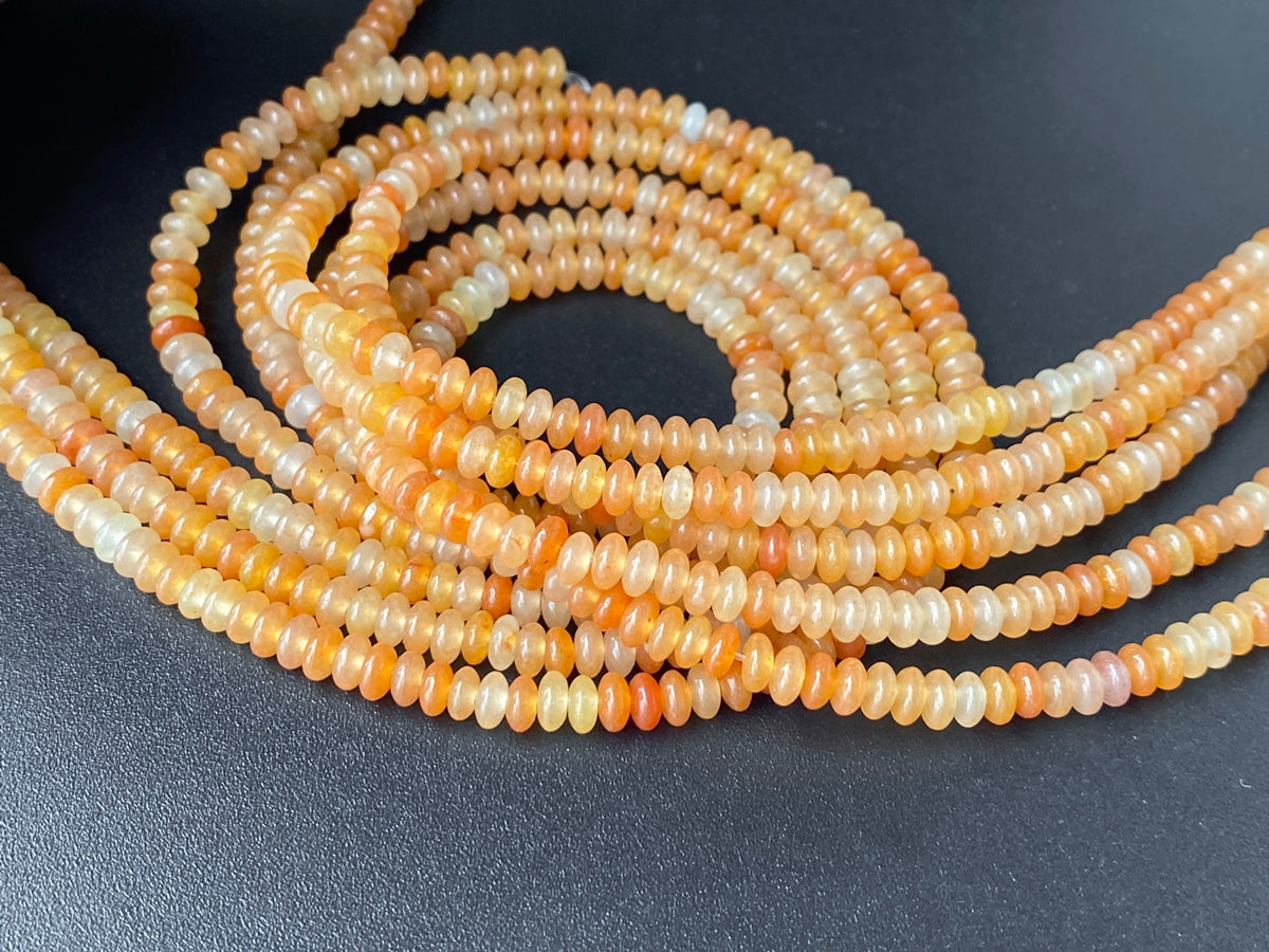 15.5" 2x4mm Natural red aventurine rondelle beads, roundel beads