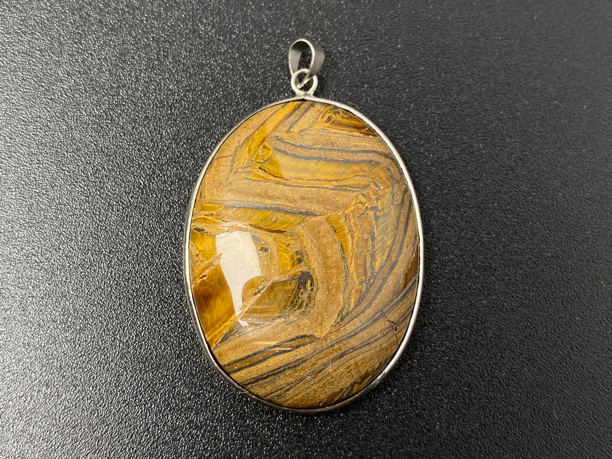 30x40mm natural Iron tiger eye stone oval pendant