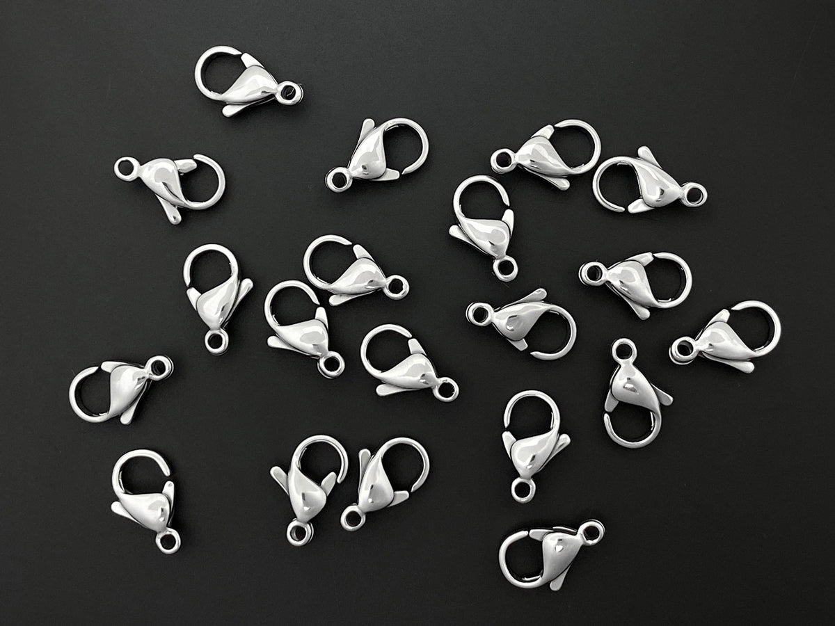 20PCS 12x6mm Stainless steel metal jewelry lobster claw clasps