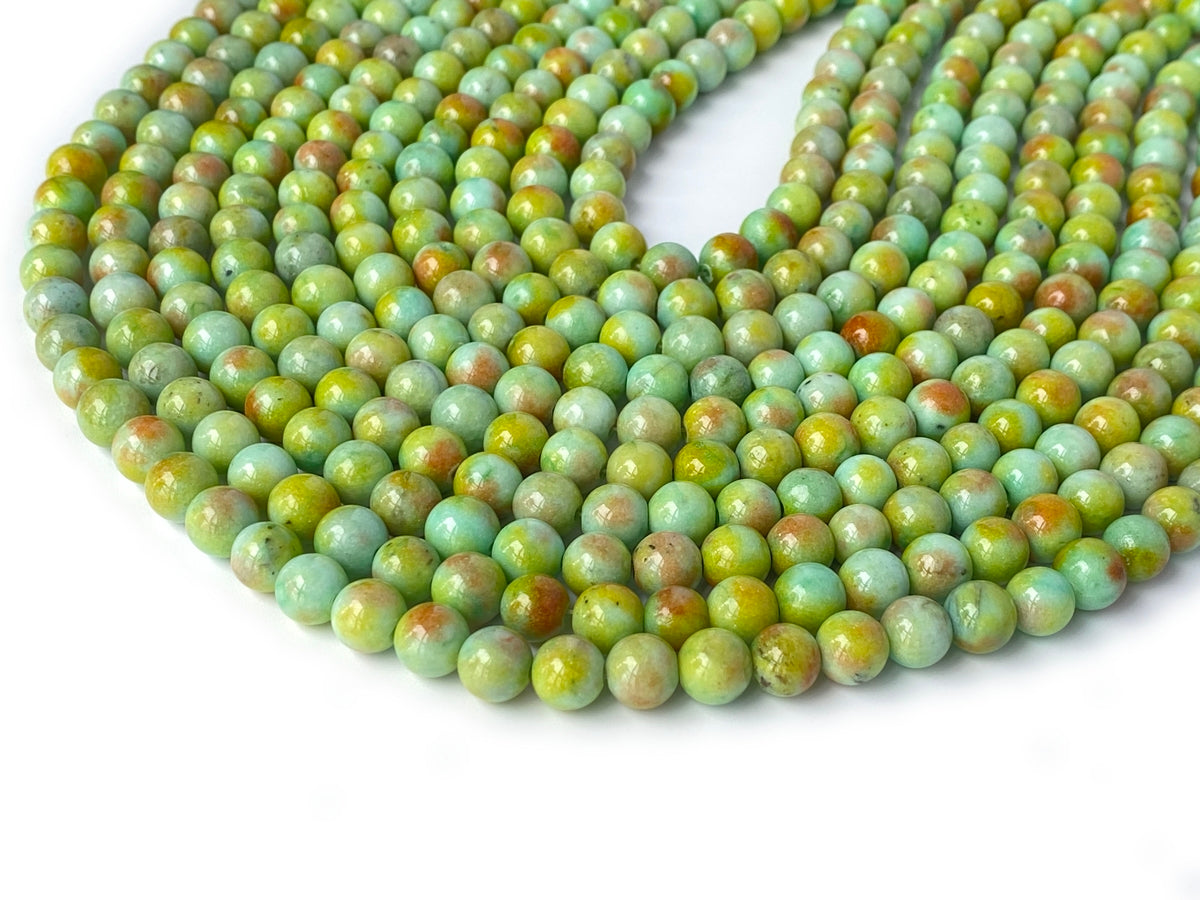 15.5" 8mm Dyed Green blue brown jade round jewelry beads supply 17