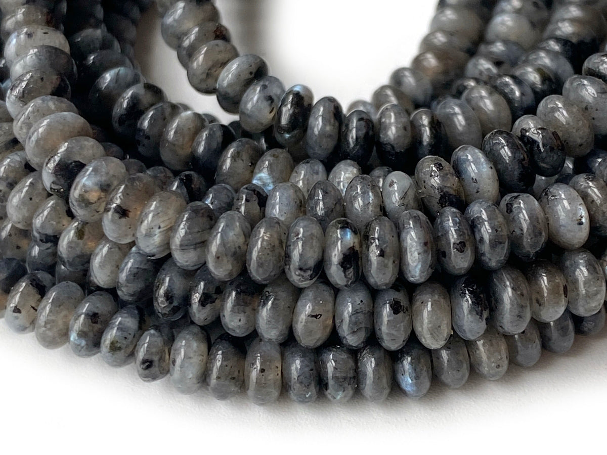 15.5" 2x4mm Natural labradorite rondelle beads, roundel beads