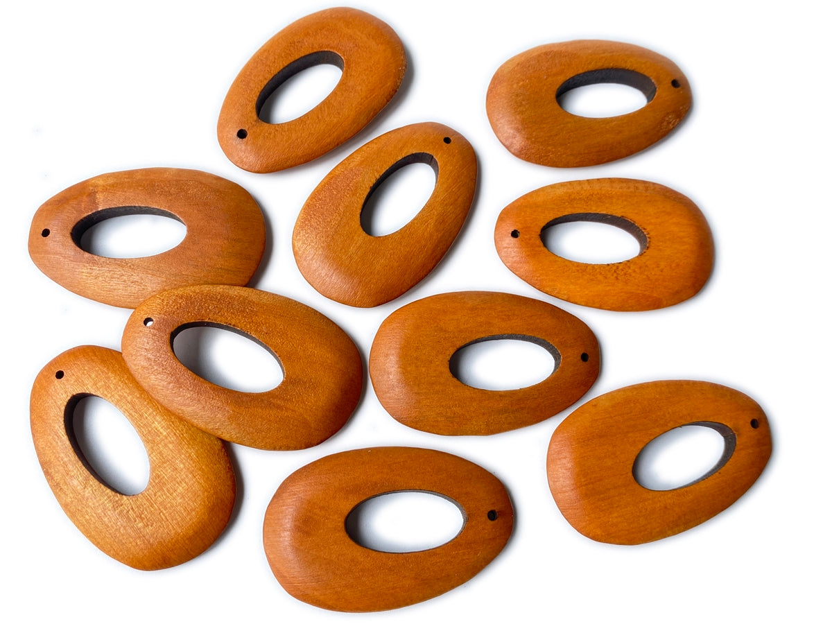10PCS 32x50mm brown Wooden teardrop pendant, earrings charms