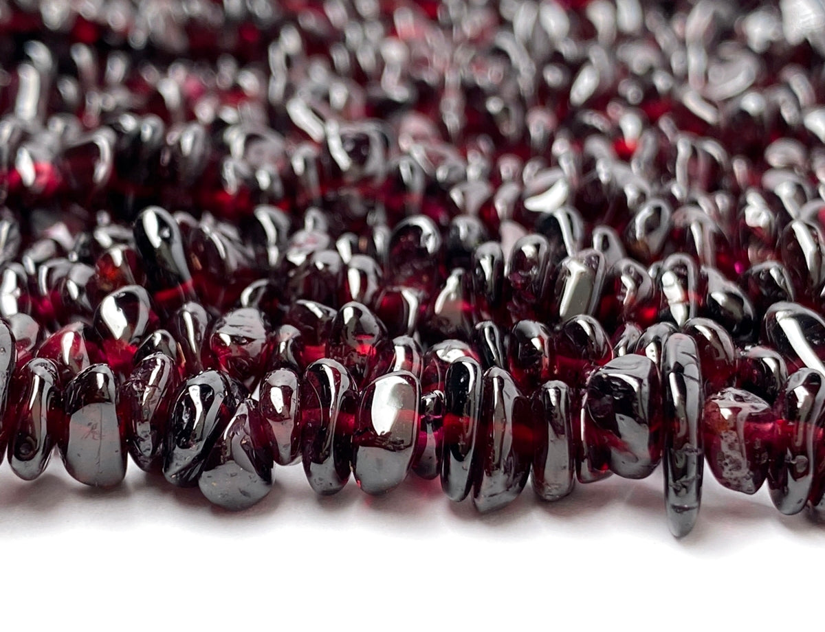 32" AA 5x10mm Natural red Garnet stone chips beads, nice polish