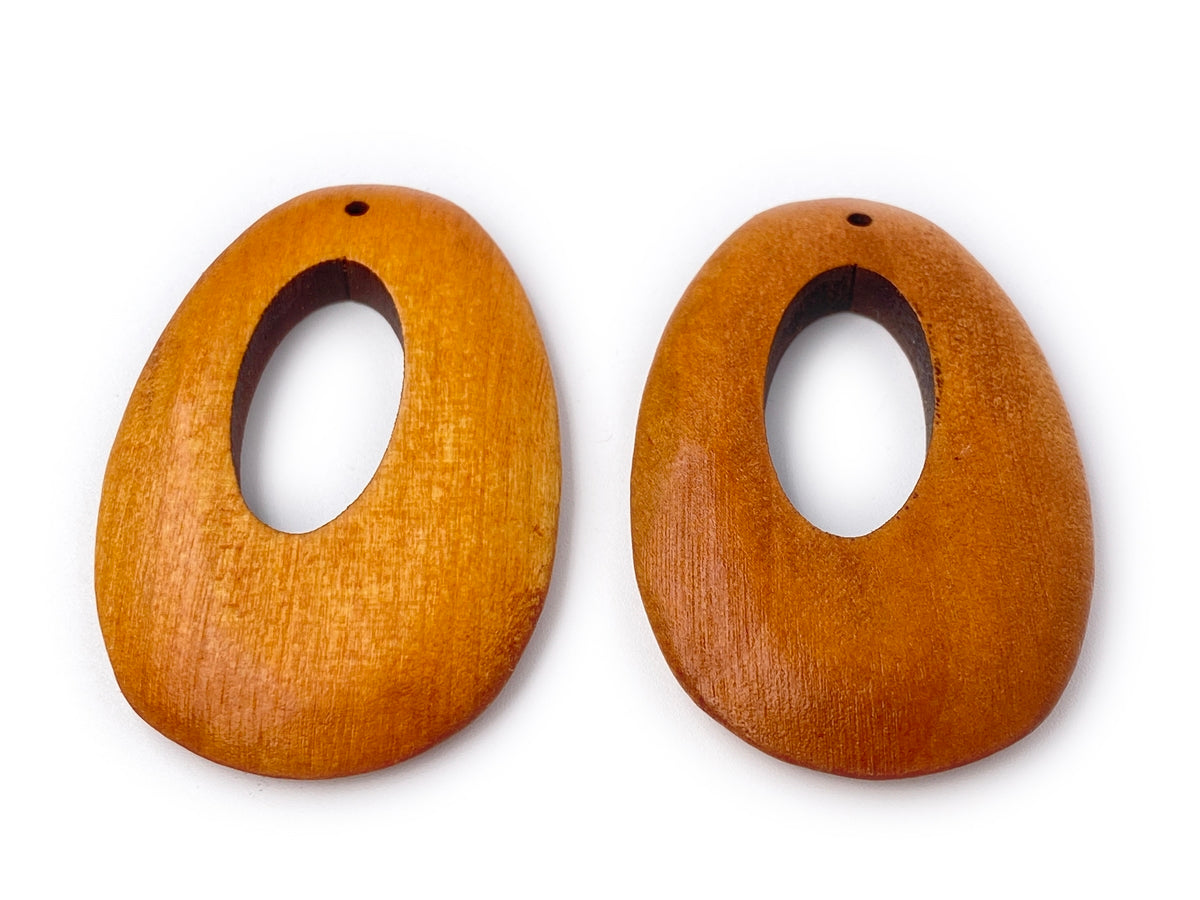 10PCS 32x50mm brown Wooden teardrop pendant, earrings charms