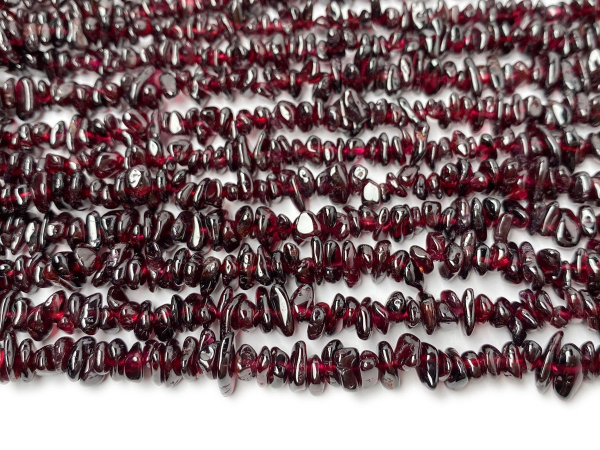 32" AA 5x10mm Natural red Garnet stone chips beads, nice polish
