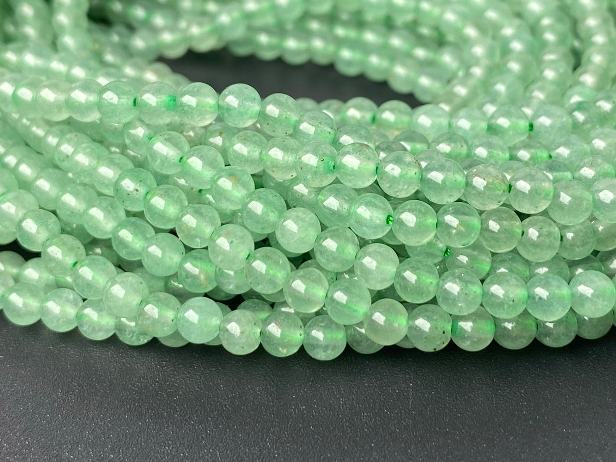 15.5" 3mm Natural Emerald green aventurine round jewelry beads supply