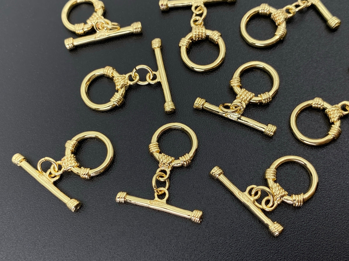 5PCS 11x20mm gold plated brass metal OT Buckle, Toggle Clasp findings