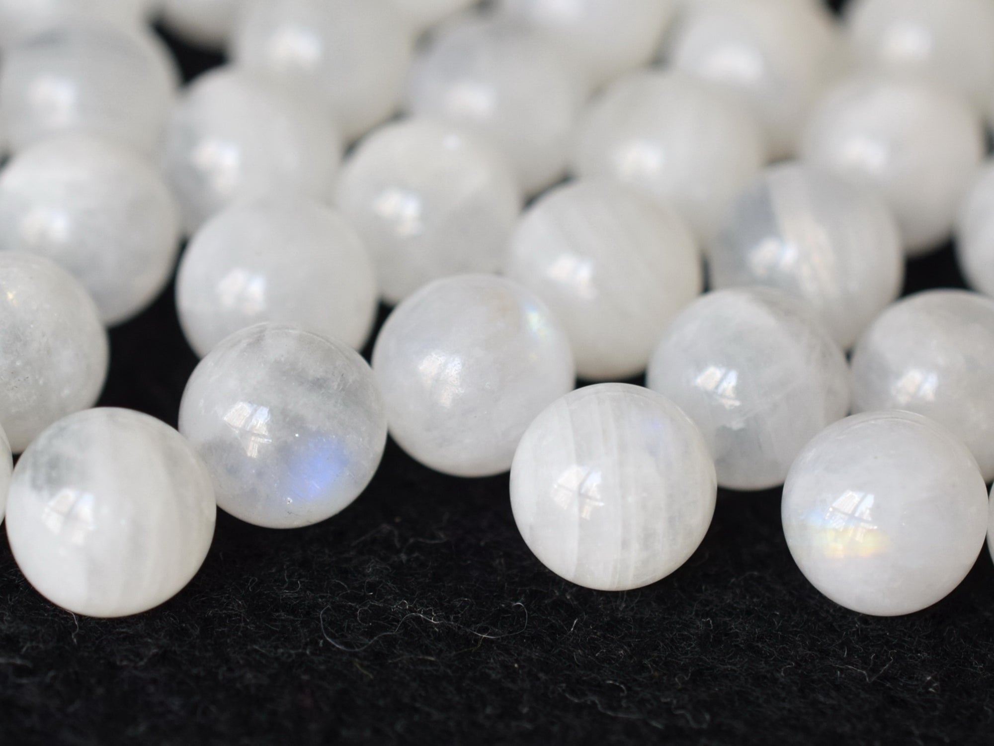 2PCS 10mm A Natural Blue Moonstone round undrilled single beads
