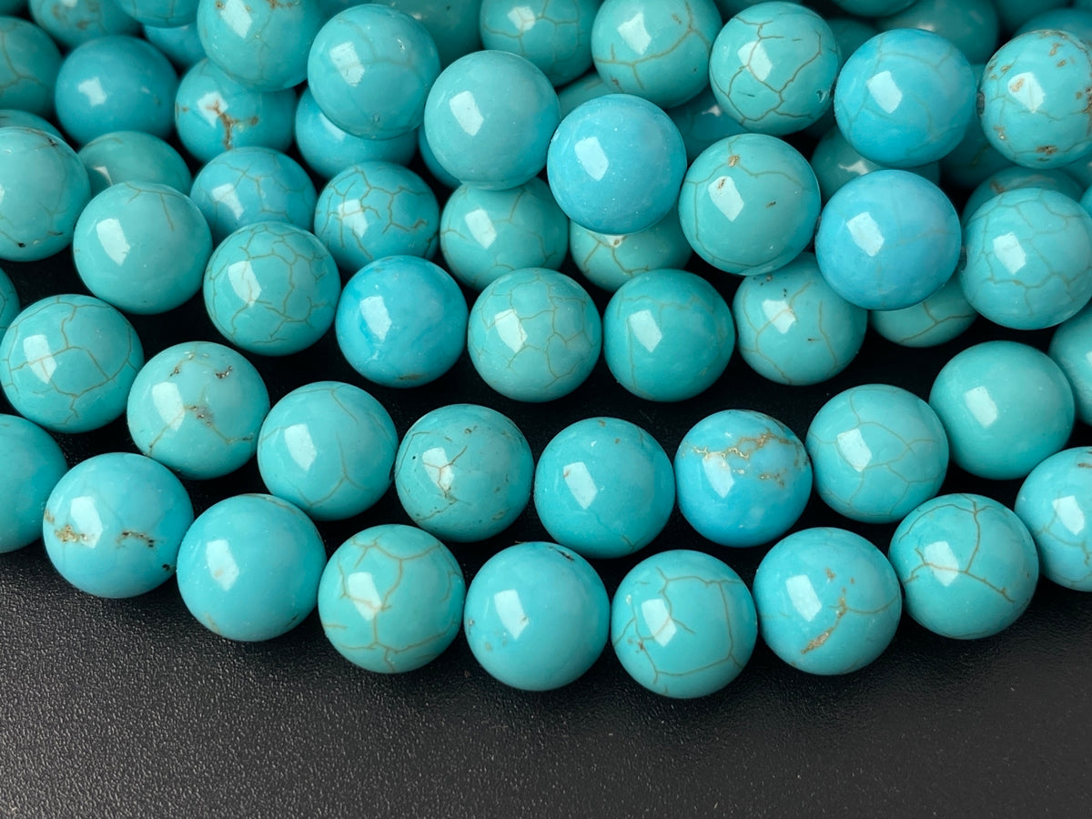 15.5" 4mm Blue howlite stone round beads