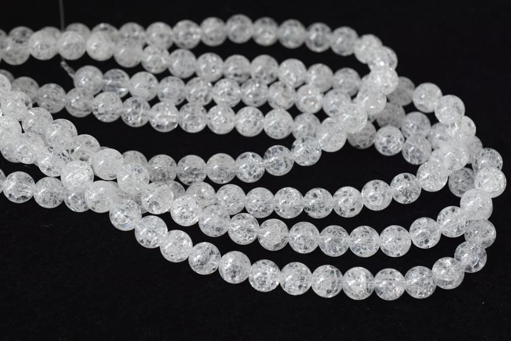 15.5" Natural crack crystal 8mm round beads, gemstone,semi-precious stone, Quartz