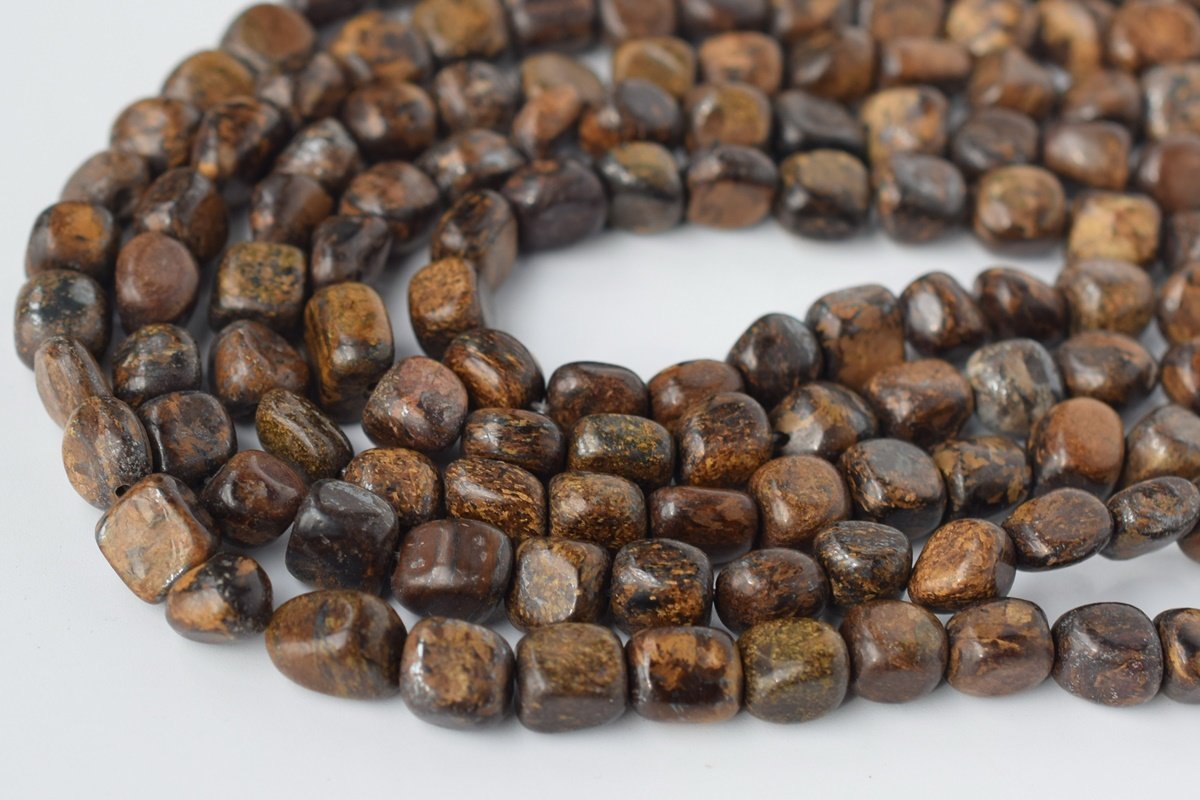 15.5" 5~7mm Natural Bronzite jasper pebbles beads,potato beads, small nugget beads,Brown gold