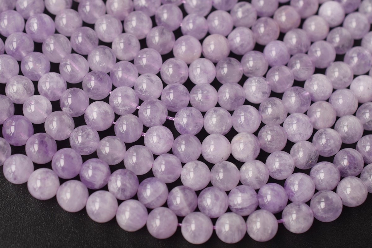 15.5" 10mm/12mm/14mm Natural Milky lavender amethyst round beads
