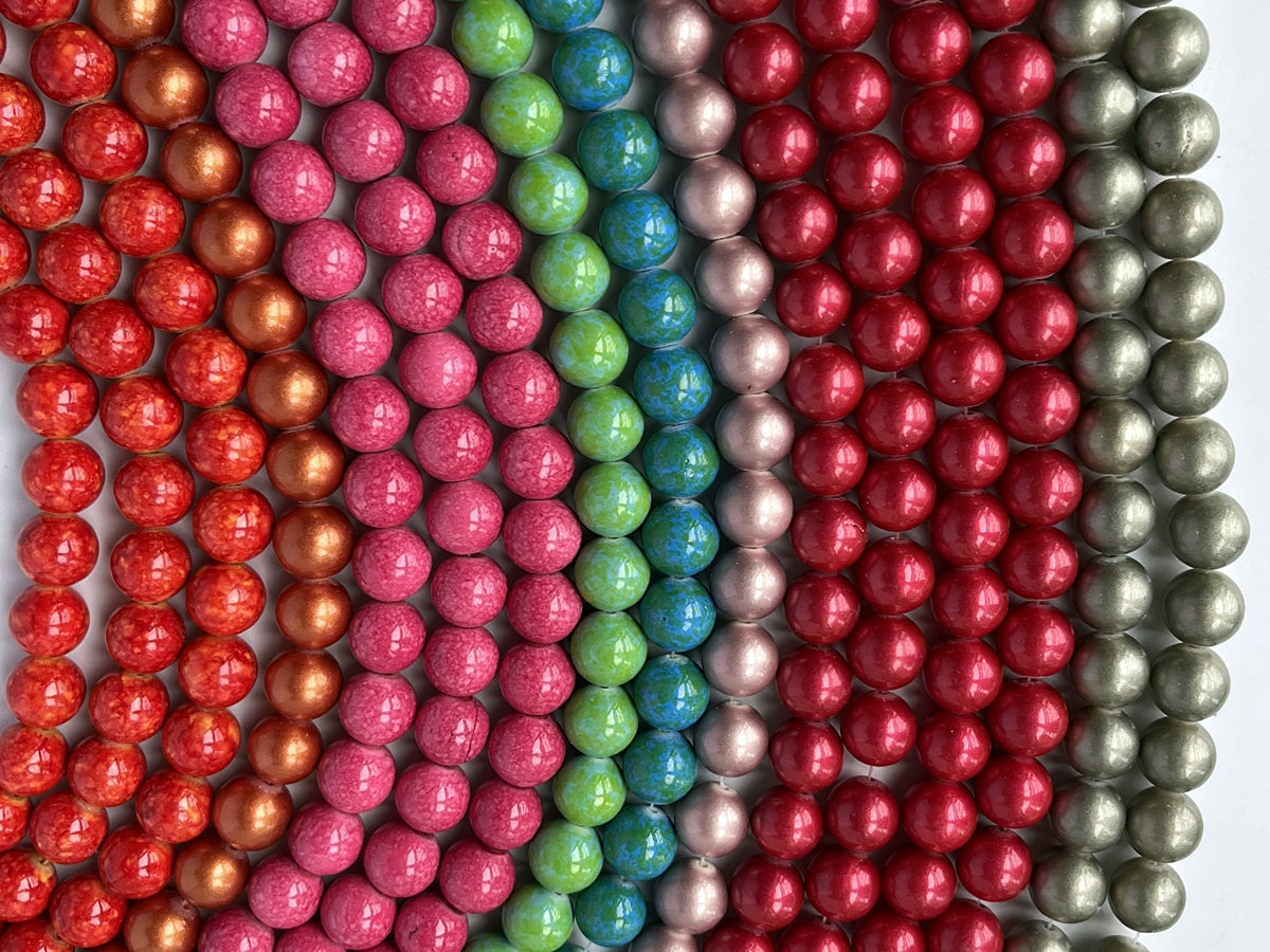 16str 12mm multi color mashan jade round beads sales pack