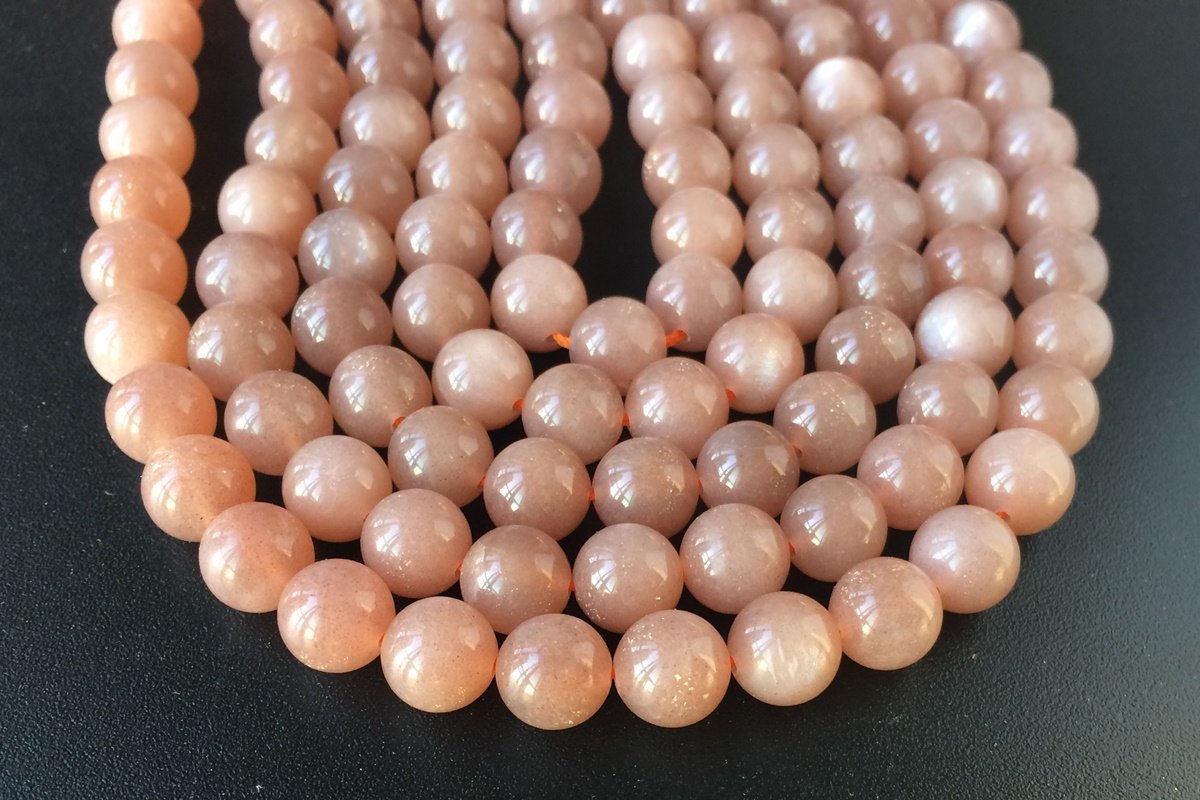 15.5" 8mm natural Sunstone round beads , Orange moonstone