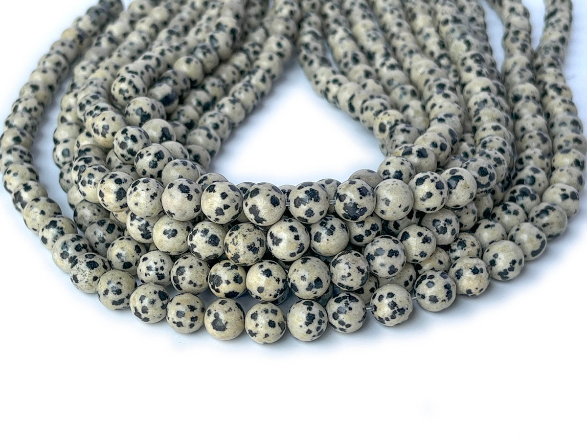 15.5" 8mm/10mm/12mm Natural dalmation jasper round beads