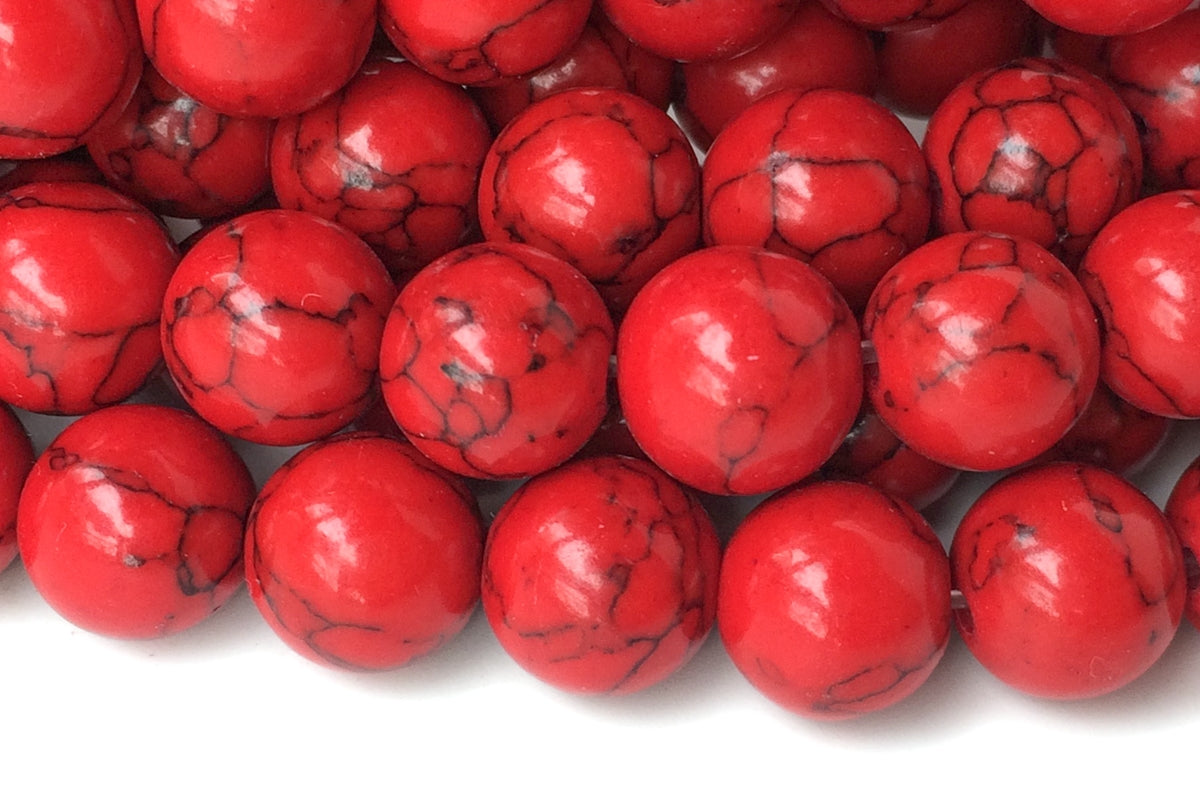 15“ 8mm/10mm/12mm Red Magnesite round Beads