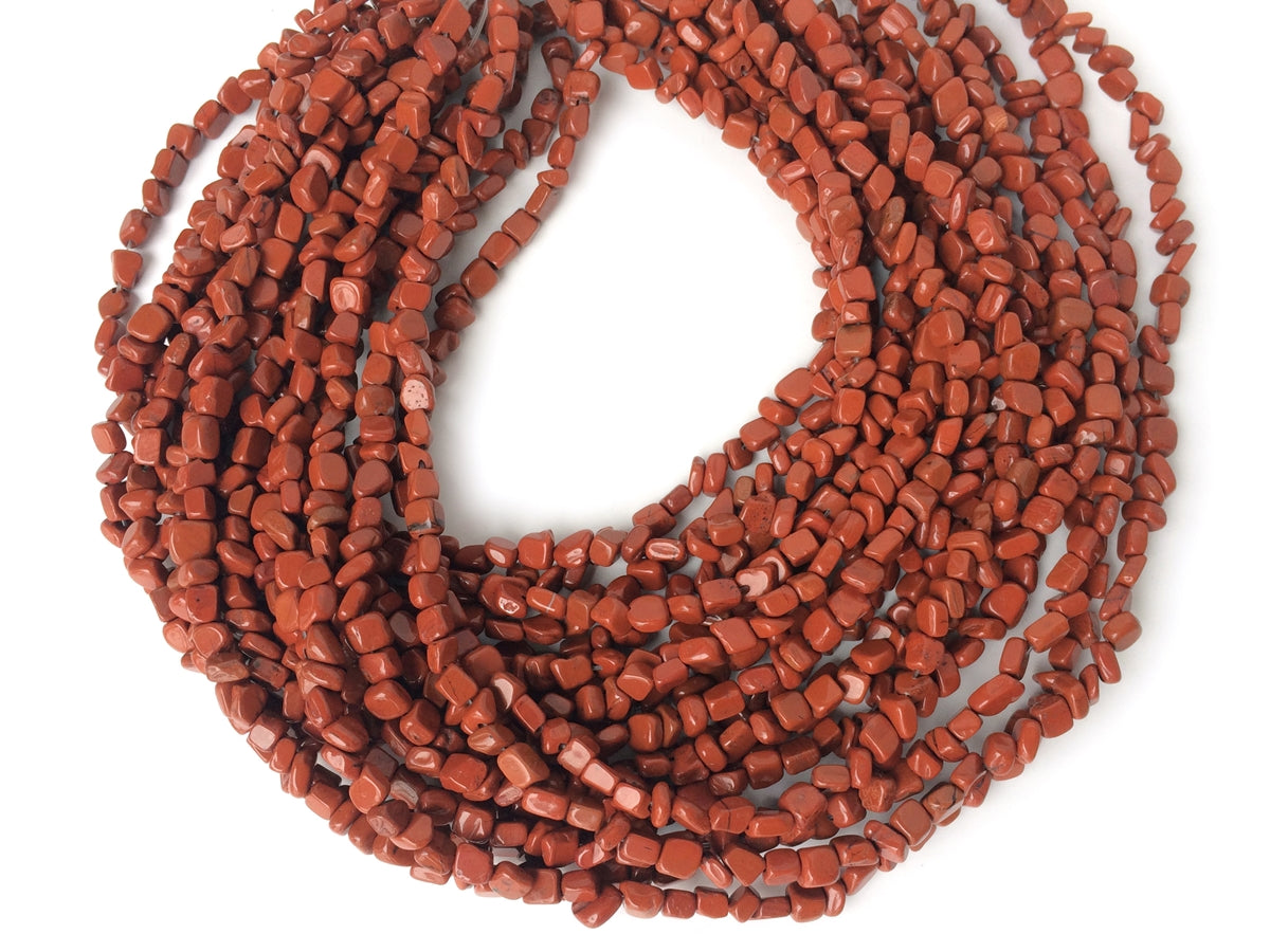 15.5" 3~5mm Natural red jasper pebbles beads, potato beads, small nugget beads