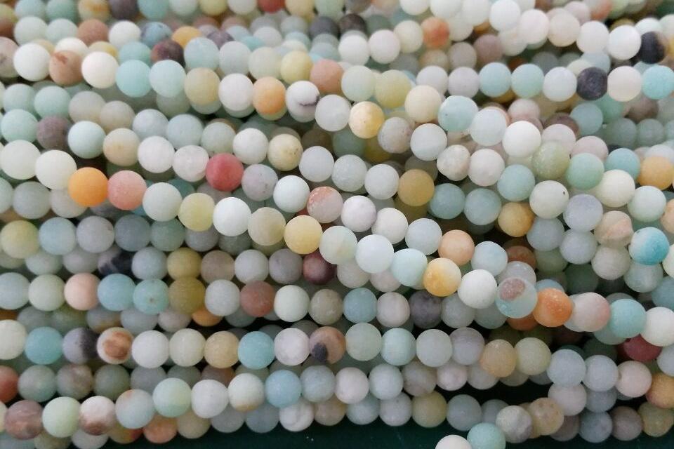 15" Matt finish Natural amazonite 4mm/6mm round beads,multi color gemstone beads