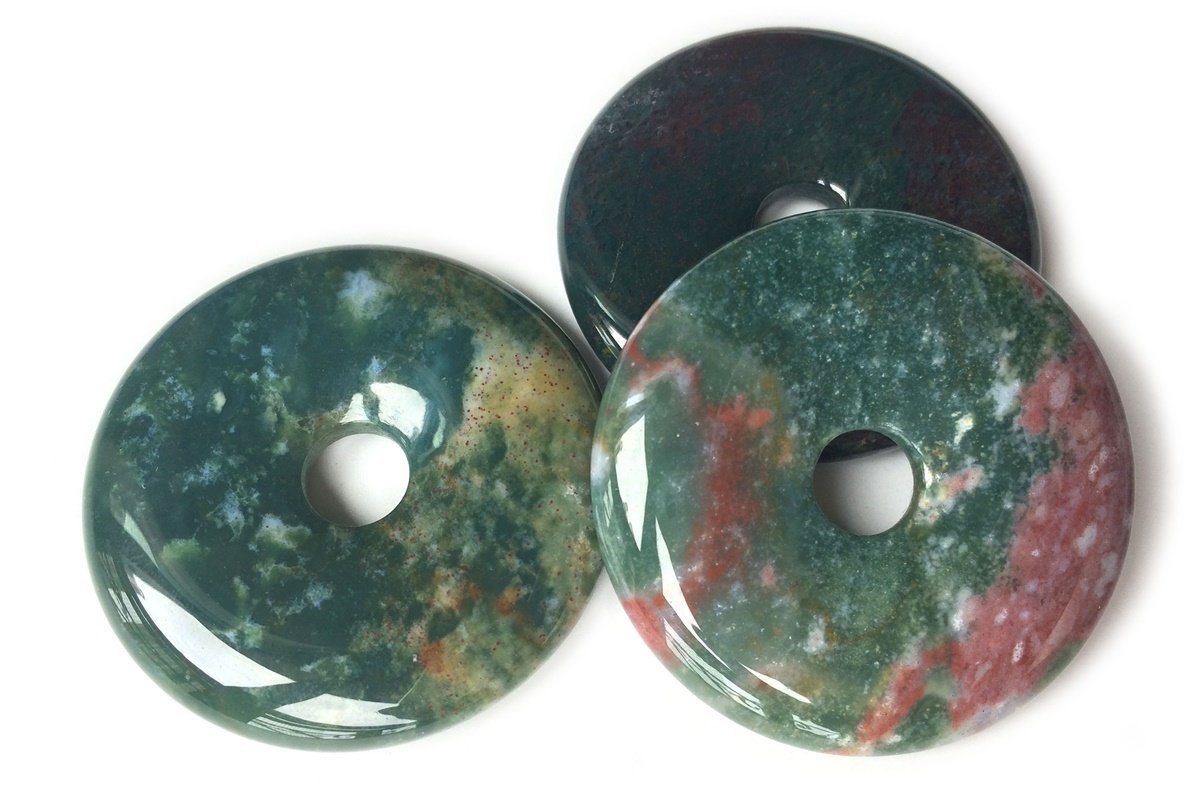 40mm natural green Indian agate Round pendant Gemstone