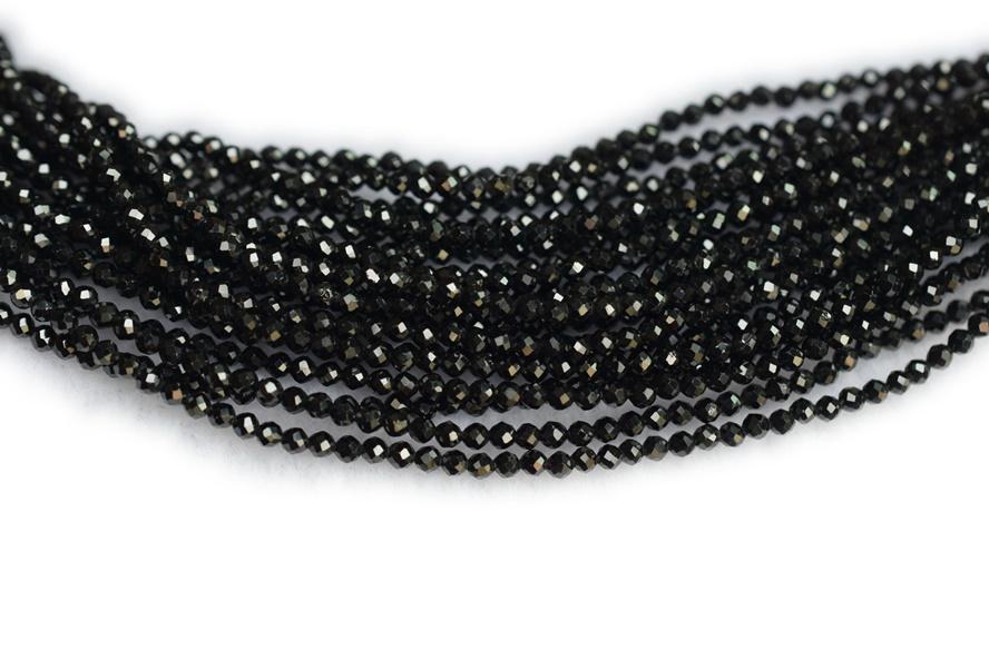 Black Spinal - Round faceted- beads supplier