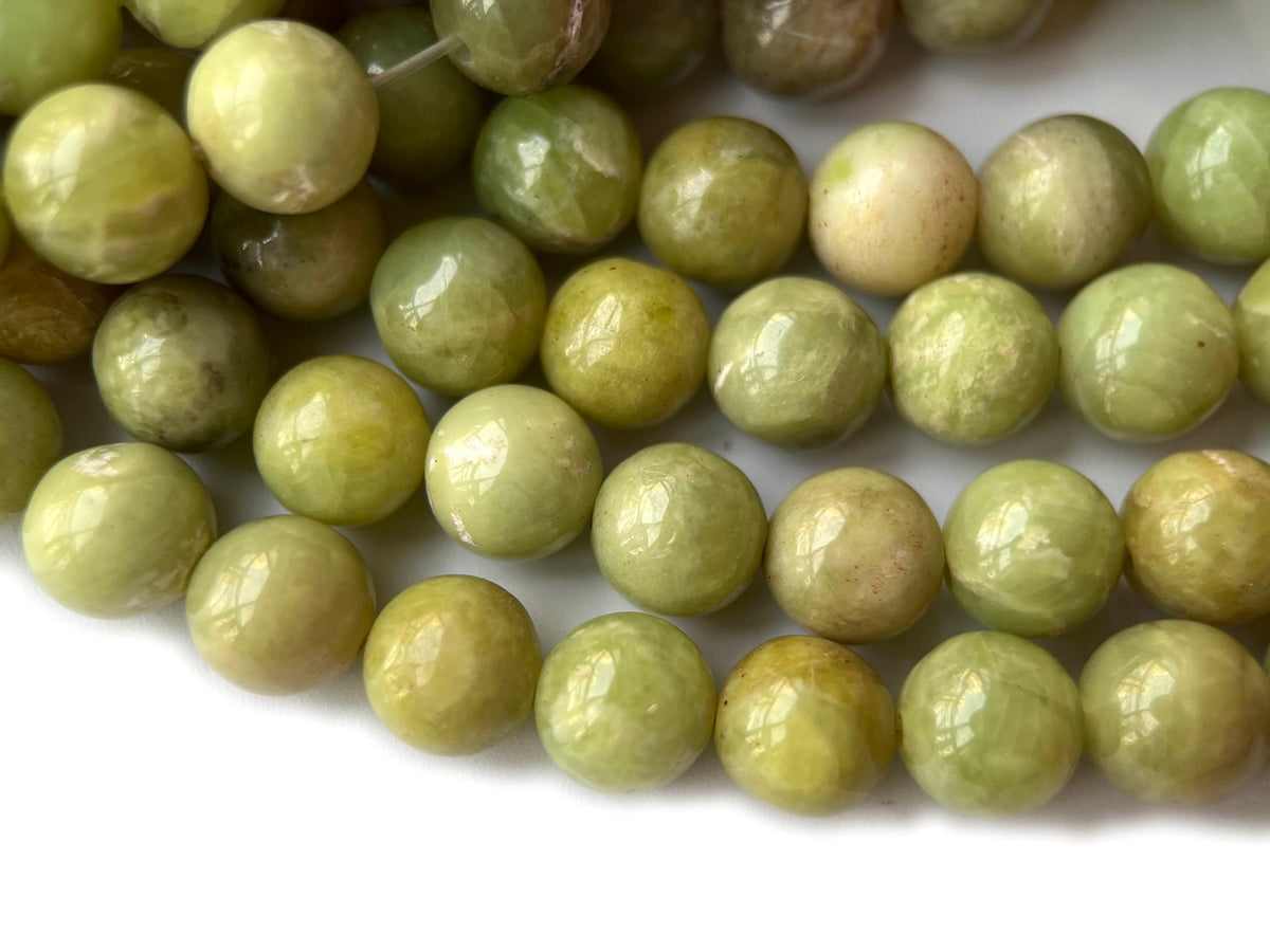 15.5" 8mm/10mm Natural Peridot round beads, ollive green gemstone