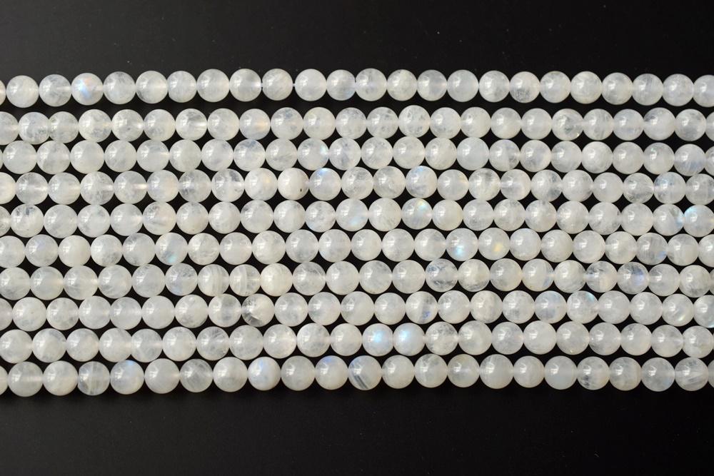 7.5" 8mm Natural Blue shinning white Moonstone round beads,AAA 8mm white moonstone