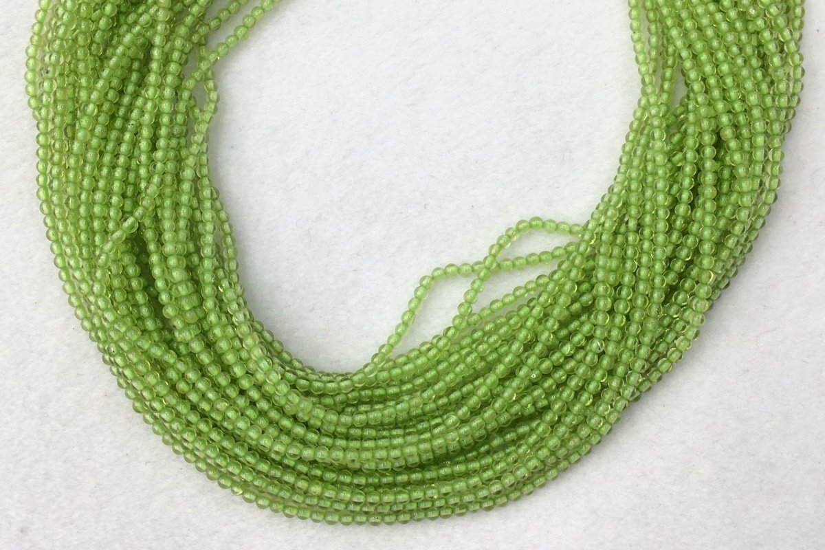 15.5" Peridot 2mm round beads, small yellow green color gemstone beads
