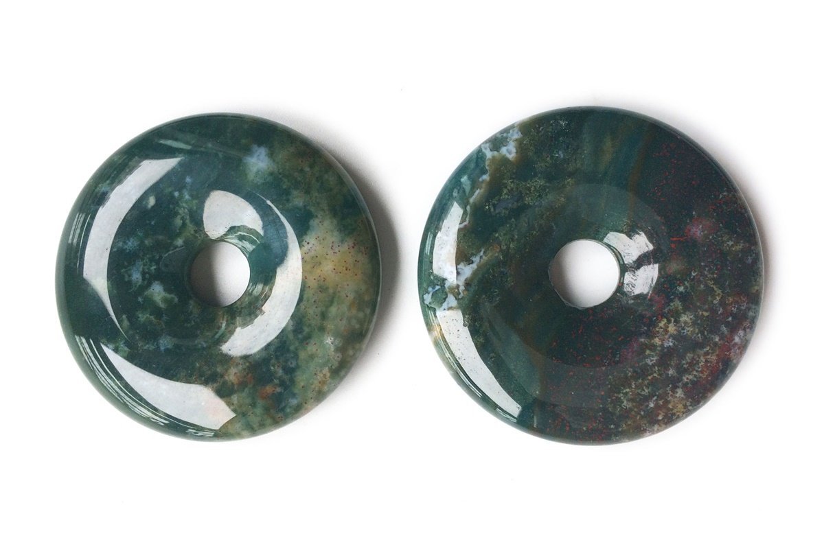 40mm natural green Indian agate Round pendant Gemstone