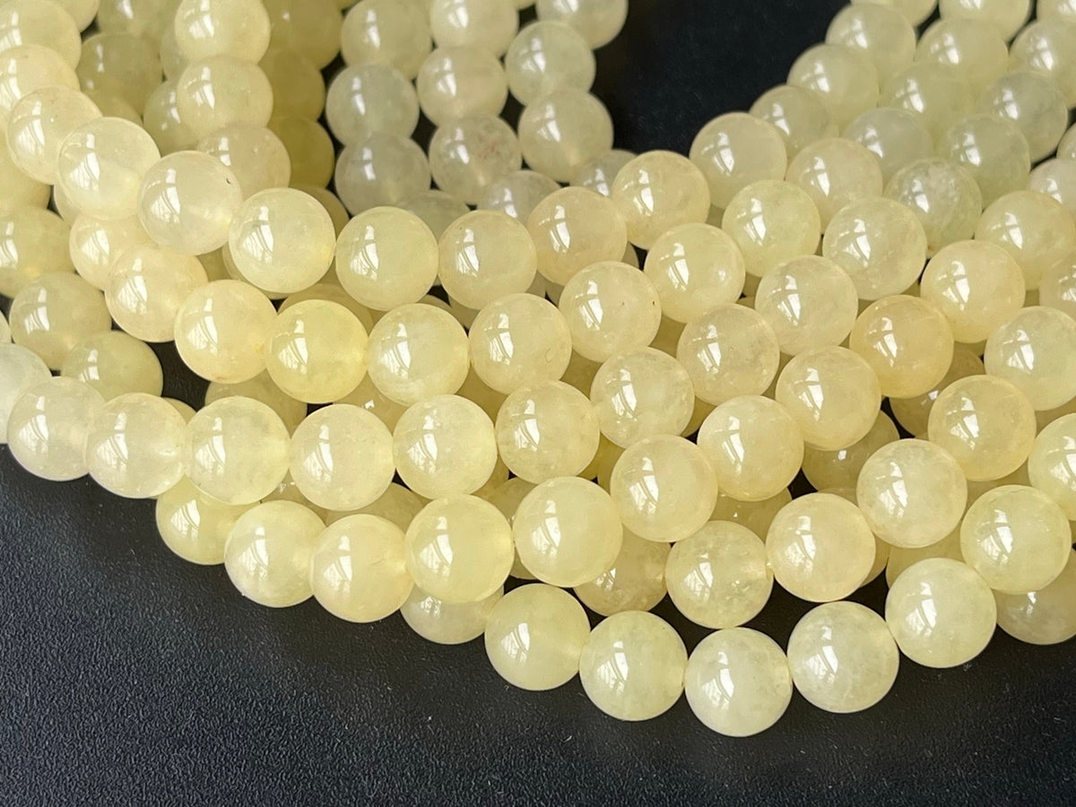 15" 6mm yellow Malaysian jade Round beads